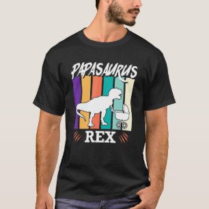 T-shirt Mens Papasaurus Rex Père Papa Papa Papa Pour Être 