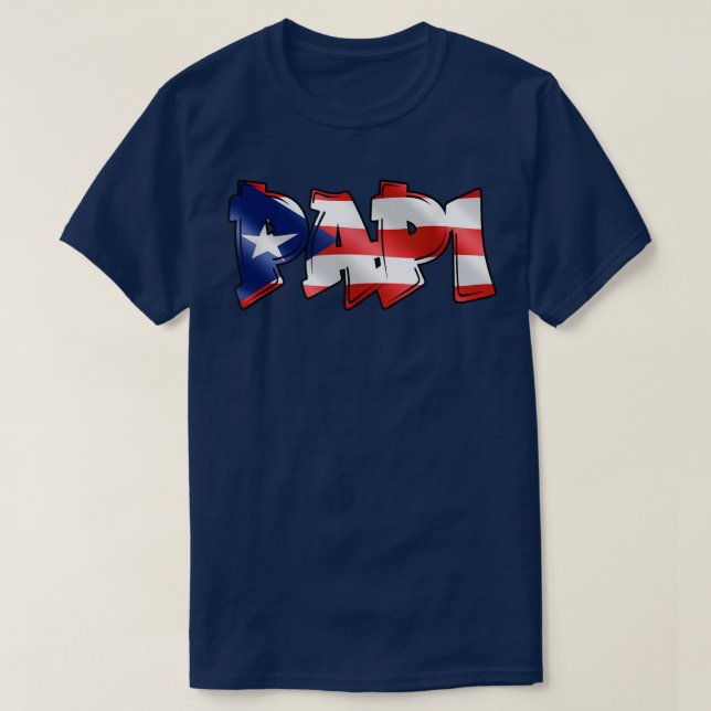 T-shirt Mens Papi Puerto Rican Drapeau PR Fierté Père Papa (Design devant)