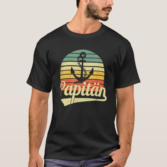 T-shirt Mens Paptain  Father And Captain Father's Day (Devant)