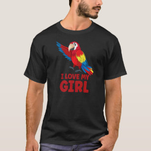 T-shirt Mens Parrot Parakeet I Love My Girl Macaw