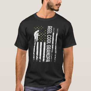 T-shirt Mens Patriotic Reel Cool Grand-pa Pour Daddy Fishe