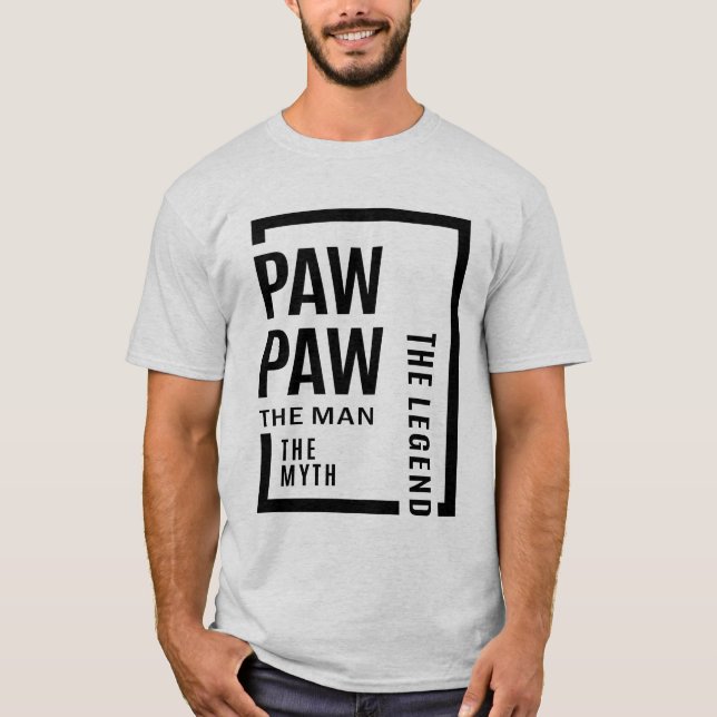 T-shirt Mens Pawpaw L'Homme Le Mythe La Légende Cadeau (Devant)
