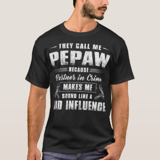 T-shirt Mens Pepaw Partenaire Dans Crime Drôle Grand-Père 