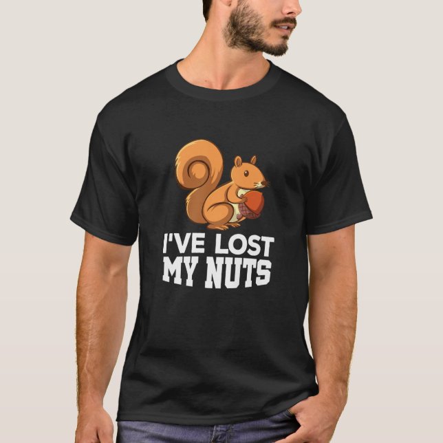 T-shirt Mens Perdu Mes Noix Écureuil Drôle Vasectomie (Devant)
