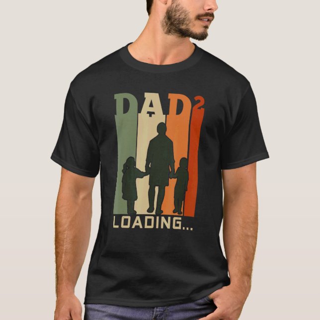 T-shirt Mens Père de deux papa Deuxième enfant 2 (Devant)