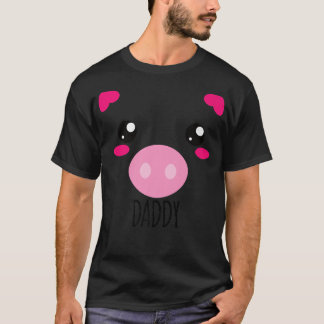 T-shirt Mens Pig Face Kawaii Costume Halloween Pour Papa F