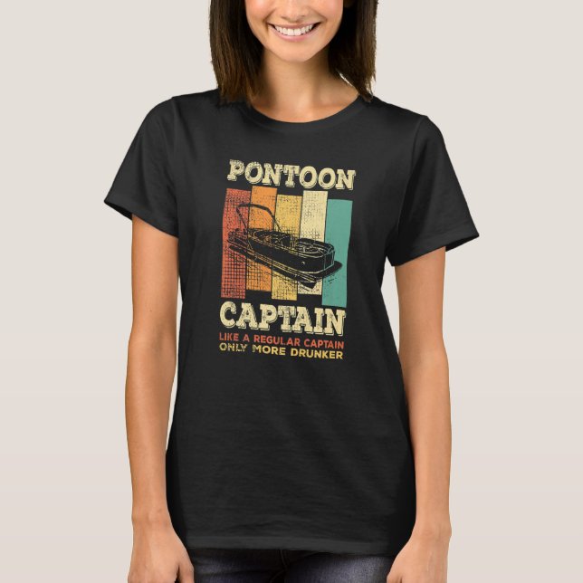 T-shirt Mens PONTOON BOAT CAPTAIN  like a regular Captain  (Devant)