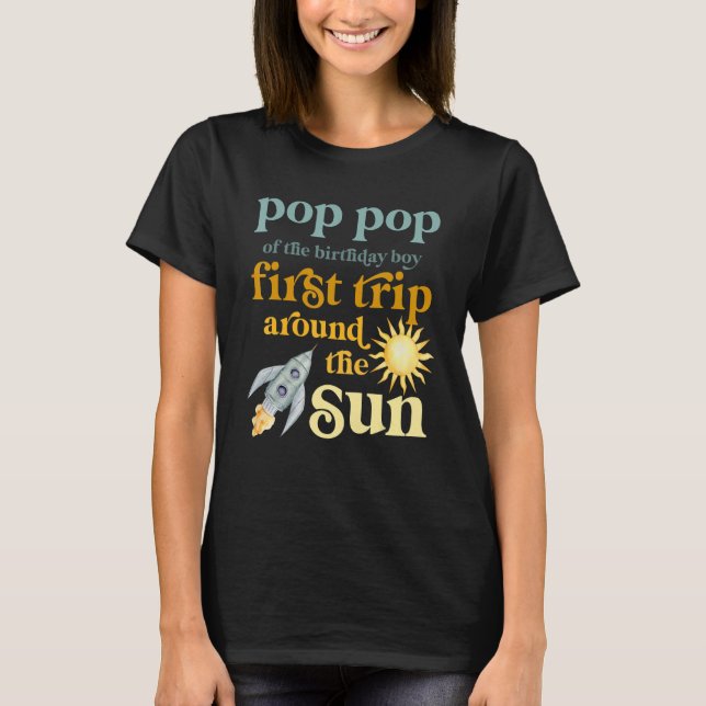T-shirt Mens Pop Pop Espace extra-atmosphérique 1er annive (Devant)