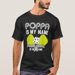 T-shirt Mens Poppa Est Mon Nom Pickleball Est Mon Jeu Reti