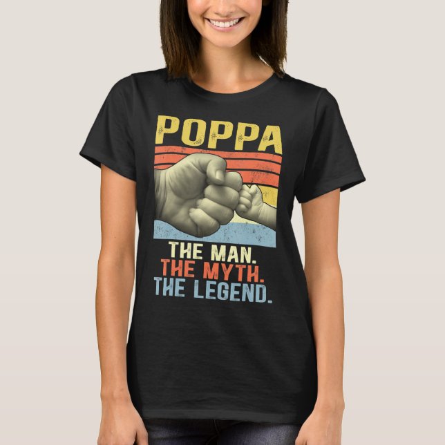 T-shirt Mens Poppa Homme Mythe Légende Pour Mens Papa Père (Devant)