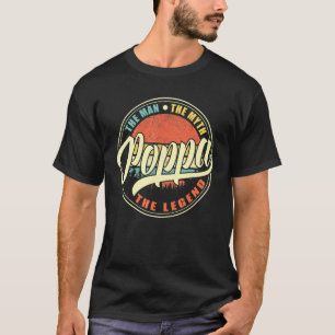 T-shirt Mens Poppa L'Homme Le Mythe La Légende Ret Vintage