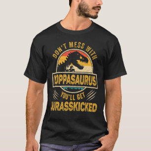 T-shirt Mens Poppa Rex Saurus Fête des pères Noël Dino