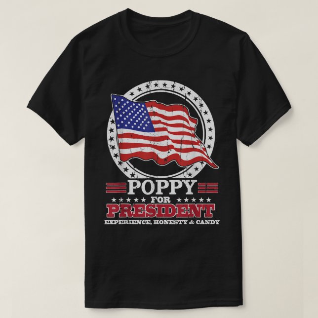 T-shirt Mens Poppy, Président  (Design devant)