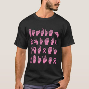T-shirt Mens Portant Du Rose Pour Ma Femme Langue Des Sign