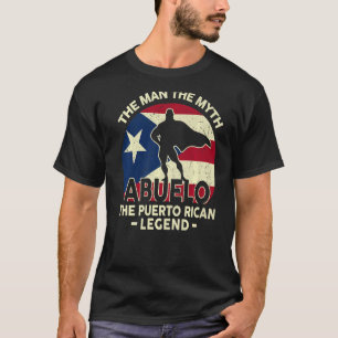 T-shirt Mens Porto Rico Abuelo La Légende Portoricaine D