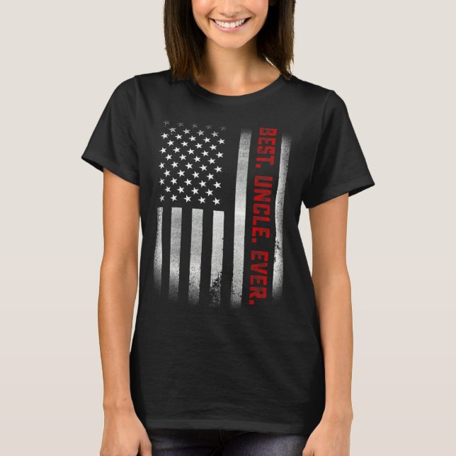 T-shirt Mens Pour Oncle Meilleur Oncle Jamais Nous Drapeau (Devant)