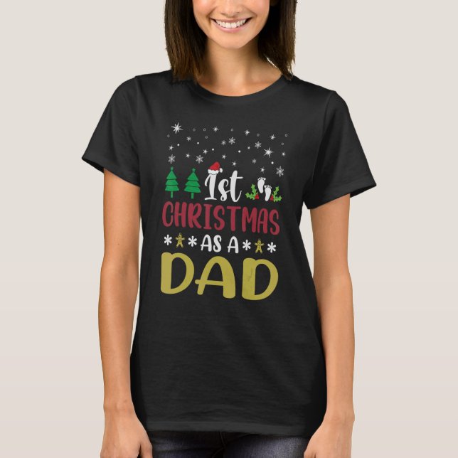 T-shirt Mens Premier Noël Comme Papa (Devant)
