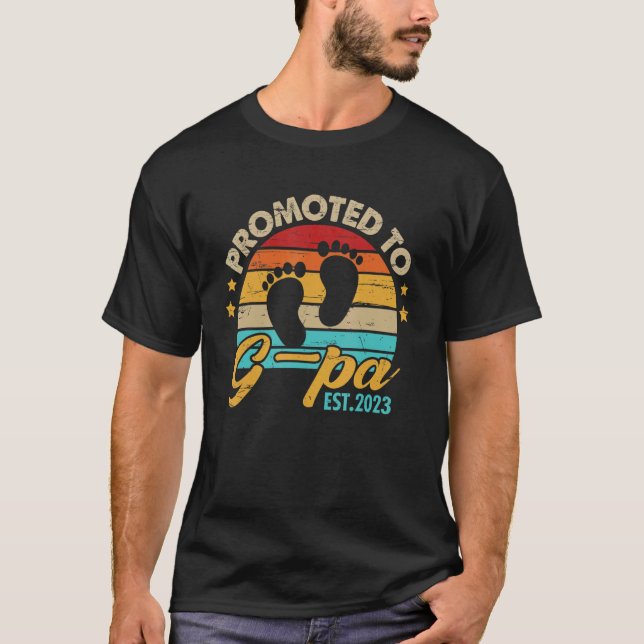 T-shirt Mens Promoted to G Pa 2023 Father's Day  First Tim (Devant)