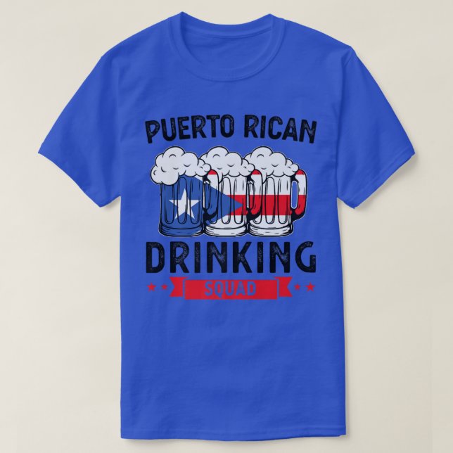T-shirt Mens Puerto rican buvez de la bière  (Design devant)