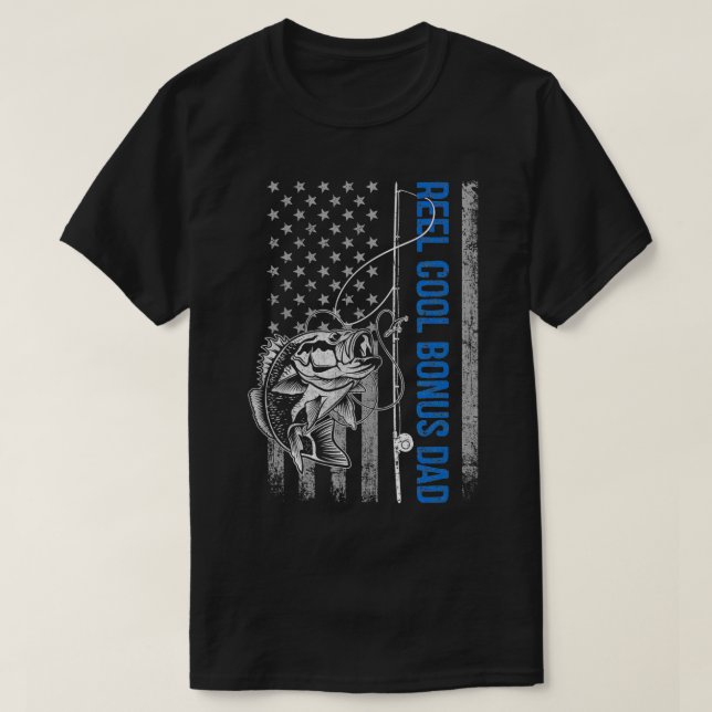 T-shirt Mens Reel Cool Bonus Papa Hommes Pêcheurs Amateurs (Design devant)