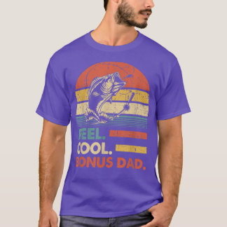 T-shirt Mens Reel Cool Bonus Papa Pêche Funky Fish Vinta