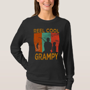 T-shirt Mens Reel Cool Grampy Fishing Papa Vintage Grandin