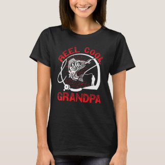 T-shirt Mens Reel Cool Grandpa Grandfather Fishing Grandda