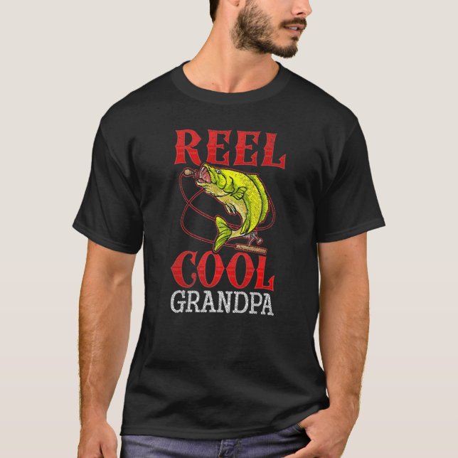 T-shirt Mens Reel Cool Grandpa Shirt Funny Valentine Fathe (Devant)