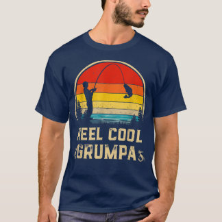 T-shirt Mens Reel Cool Grumpa Fishing s, Fun Fête des père