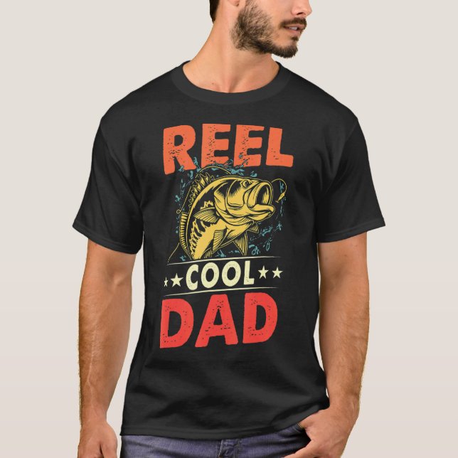 T-shirt Mens Reel Cool Papa Pêche papa Fête des pères 2022 (Devant)