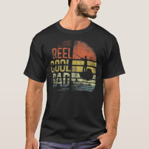 T-shirt Mens Reel Cool Papa Pêcheur Papa Père Père Fis