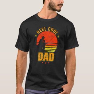 T-shirt Mens Reel Cool Papa Retro Pêche papa Fête des père