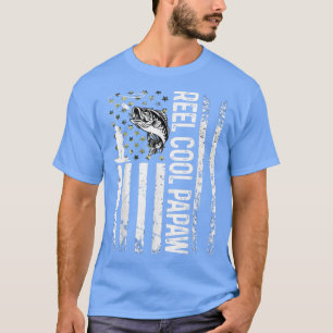 T-shirt Mens Reel Cool Papaw For Daddy Fisherman Bday Fath