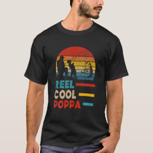 T-shirt Mens Reel Cool Poppa Pêcheur Papa Père Day Gi