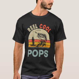 T-shirt Mens Reel Cool Pops Fishman Daddy Père Day Vin