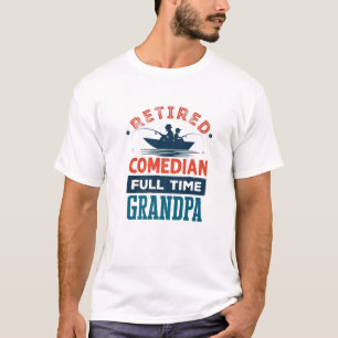 T-shirt Mens Retraité Comédien temps plein Grand-père Plum
