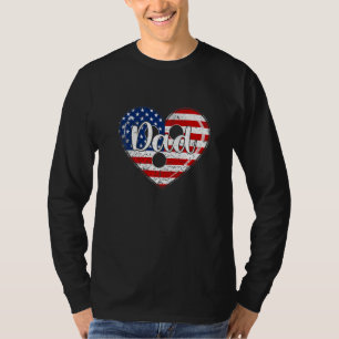 T-shirt Mens Retro 4 juillet Patriotique Bowling Papa Usa