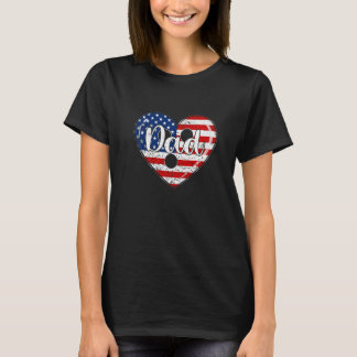 T-shirt Mens Retro 4 juillet Patriotique Bowling Papa Usa