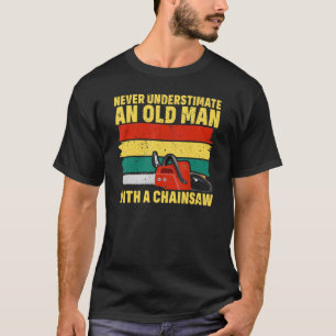 T-shirt Mens Retro Chainsaw Arboriste Lumberjack Logger Da