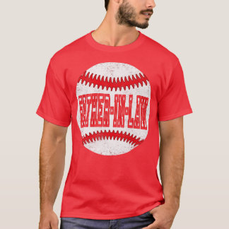 T-shirt Mens Retro Fête des pères Softball PèreInLaw & Bas
