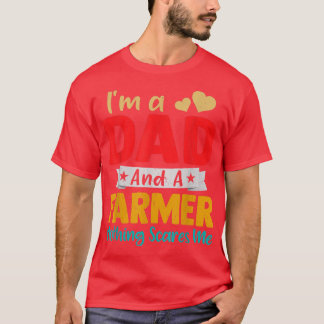 T-shirt Mens Retro Je suis un papa et un fermier Drôle pèr