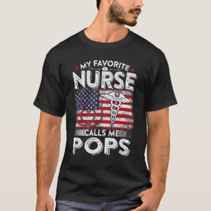 T-shirt Mens Retro Mon Infirmière Préférée Me Appelle Pops