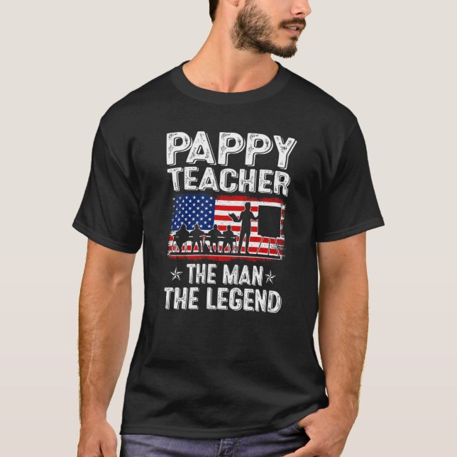 T-shirt Mens Retro Us Fête des pères Drapeau Pappy Enseign (Devant)