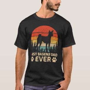 T-shirt Mens Retro Vintage Best Basenji Papa Jamais Père