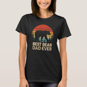 T-shirt Mens Retro Vintage Best Bear Papa Jamais Fête des