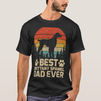 T-shirt Mens Retro Vintage Best Brittany Espagnol Papa Jam