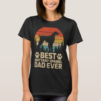 T-shirt Mens Retro Vintage Best Brittany Espagnol Papa Jam
