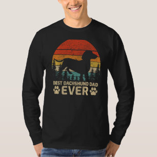 T-shirt Mens Retro Vintage Best Dachshund Papa Ever Père
