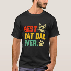 T-shirt Mens Retro Vintage Meilleur Chat Papa Jamais Chat 