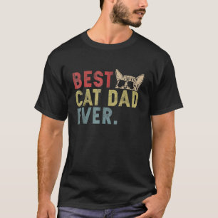T-shirt Mens Retro Vintage Meilleur Chat Papa Jamais Chat 